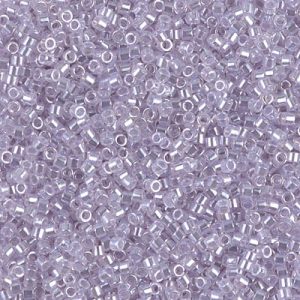 Miyuki Delica DB241 / DB0241  11/0  Pale Violet Lined Alabaster Luster Dyed Cylinder/Tube Beads - 5 or 10 gm