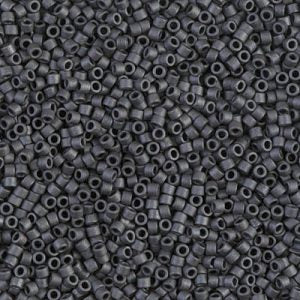 Miyuki Delica DB306  11/0 Matte Opaque Dark Gray Cylinder/Tube Seed Beads - 5 or 10 gm