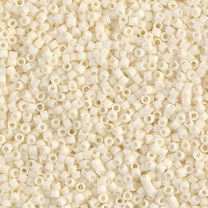 Miyuki Delica DB352 / DB0352 11/0 Matte Opaque Cream Cylinder/Tube Beads - 5 or 10 gm