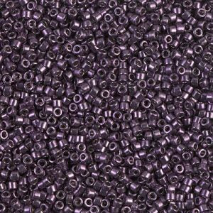 Miyuki Delica DB455   11/0 Nickel Plated Outside Dyed Plum Cylinder/Tube Beads - 5 or 10 gm