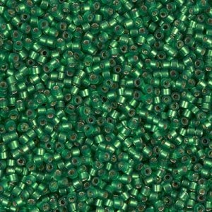 Miyuki Delica DB688 / DB0688  11/0 Semi-Matte Outside Dyed Opaque Medium Green Cylinder/Tube Beads - 5 or 10 gm