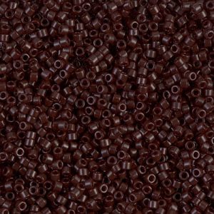 Miyuki Delica DB734 / DB0734  11/0 Opaque Chocolate Brown Cylinder/Tube Beads - 5 or 10 gm