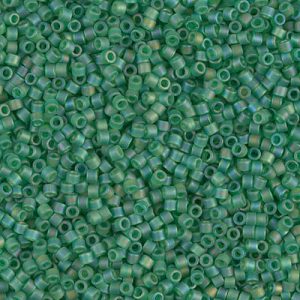 Miyuki Delica DB858 / DB0858  11/0 Matte Transparent Light Green AB  Cylinder/Tube Beads - 5 or 10 gm