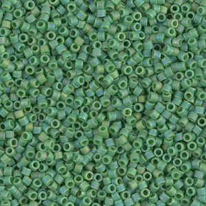 Miyuki Delica DB877 / DB0877  11/0 Matte Opaque Green AB Cylinder/Tube Beads - 5 or 10 gm