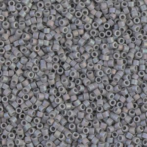 Miyuki Delica DB882 / DB0882  11/0 Matte Opaque Light Gray AB Cylinder/Tube Beads - 5 or 10 gm