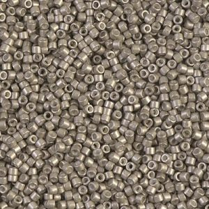 Miyuki Delica DB1159   11/0 Galvanized Outside Dyed Matte Pewter Cylinder/Tube Beads - 5 or 10 gm