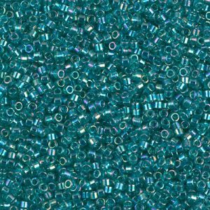 Miyuki Delica DB1248  11/0 Transparent Caribbean Teal AB Cylinder/Tube Beads - 5 or 10 gm