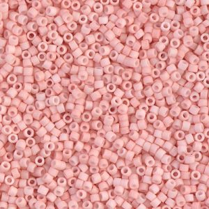 Miyuki Delica DB1513   11/0 Matte Opaque Light Salmon Cylinder/Tube Beads - 5 or 10 gm