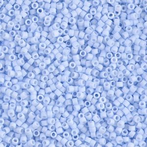 Miyuki Delica DB1517  11/0 Matte Opaque Light Sky Blue Cylinder/Tube Beads - 5 or 10 gm