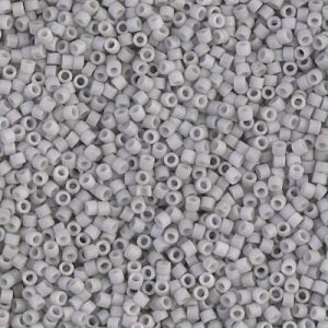 Miyuki Delica DB1518 Matte Opaque Light Smoke Gray Cylinder/Tube Seed Beads - 5 or 10 gm