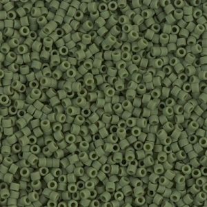 Miyuki Delica DB1585  11/0 Matte Opaque Avocado Green Cylinder/Tube Beads - 5 or 10 gm