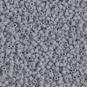 Miyuki Delica DB1589  11/0 Matte Opaque Ghost Gray Cylinder/Tube Seed Beads - 5 or 10 gm