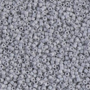 Miyuki Delica DB1598  11/0 Matte Opaque Ghost Gray AB Cylinder/Tube Seed Beads - 5 or 10 gm