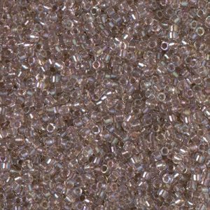 Miyuki Delica DB2395  11/0 Fancy Rose Lined Transparent Taupe Cylinder/Tube Beads - 5 or 10 gm