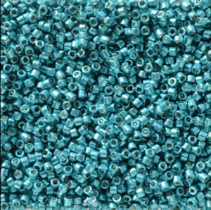 Miyuki Delica DB2513  11/0 Duracoat Galvanized Capri Blue Cylinder/Tube Beads - 5 or 10 gm