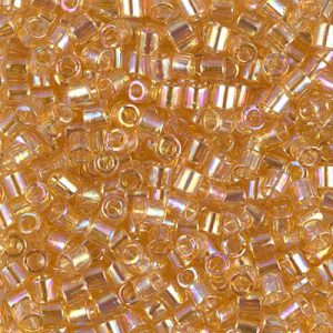 Miyuki Delica DBL100 / DBL0100  8/0  Transparent Light Topaz AB Cylinder/Tube Beads - 5 or 10 gm