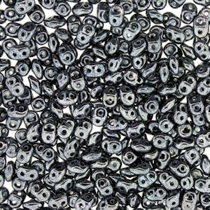 Matubo Miniduo  23980  Jet Black Beads - 5 or 10 gm