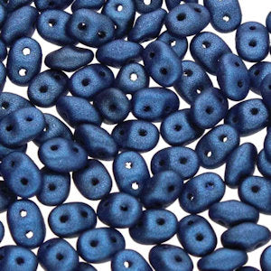 Matubo Miniduo  23980-79031  Metallic Suede Blue Beads - 5 or 10 gm