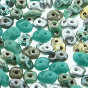 Matubo Superduo  Mix105  African Turquoise Beads - 5 or 10 gm