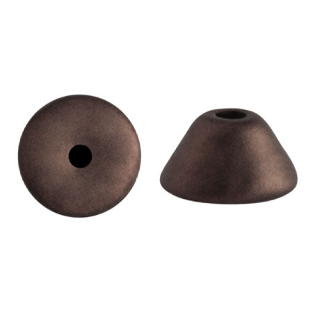 Konos® par Puca® 23980-84415 Dark Bronze Matte 2 x 4 mm Blunted Cone Czech Glass Beads - 50 Beads