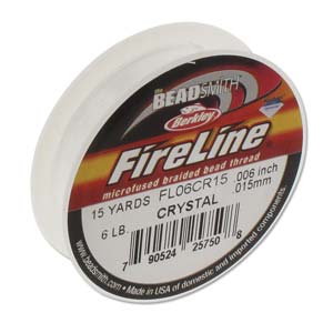 Berkley Fireline 6 lb. Crystal, 15 Yards Microfused Braided Bead Thread / Fishing Line