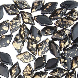 Matubo Gemduo  23980-94401  Gold Splash Opaque Jet Beads - 5 or 10 gm