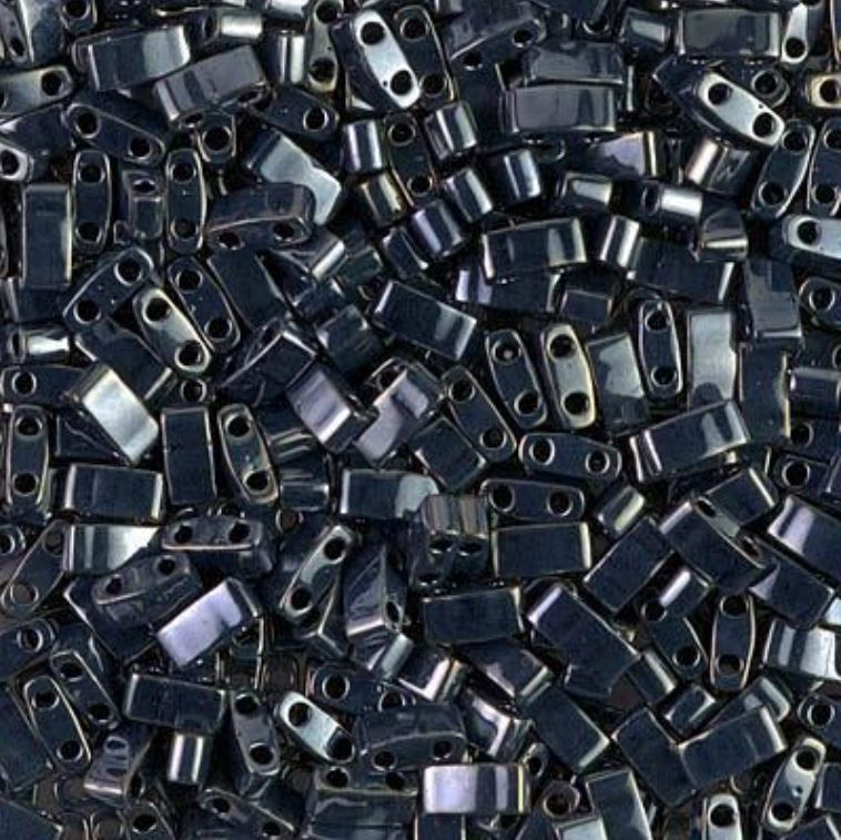 Miyuki Half Tila HTL-464  5 x 2.3 mm  Light Gunmetal Beads - 5 or 10 gm