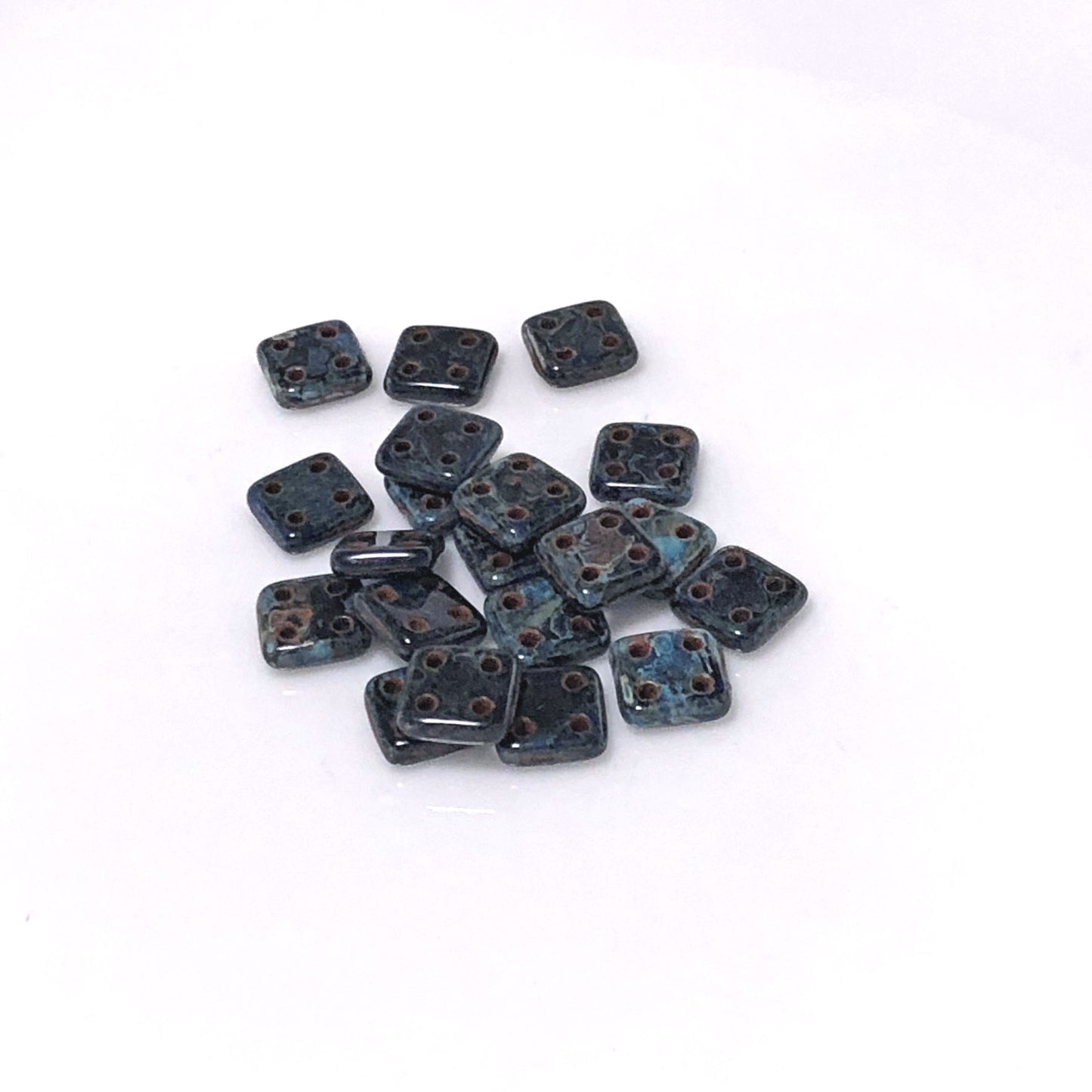 Czechmates QuadraTile Cobalt - Picasso 3009/c Perles carrées de 6 mm - 20 perles