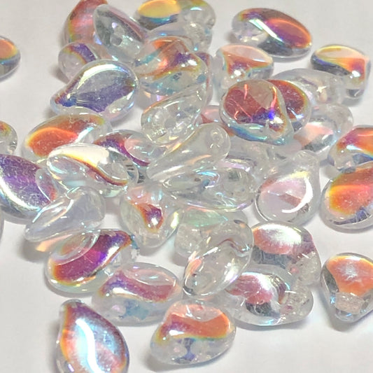 Preciosa 00030-28701   Pip Crystal AB Czech Glass Beads, 5 x 7 mm - 30 Beads