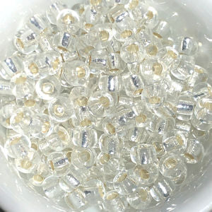 Miyuki 6-1 (131S)   6/0 Silver Lined Transparent Crystal Seed Beads - 5 or 10 gm