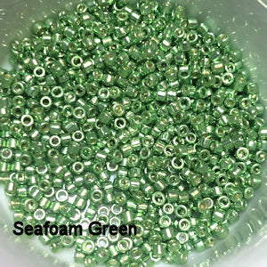 11/0 Metallic Cylinder/Tube Beads - Seafoam Green or Dark Seafoam Green - 5 gm