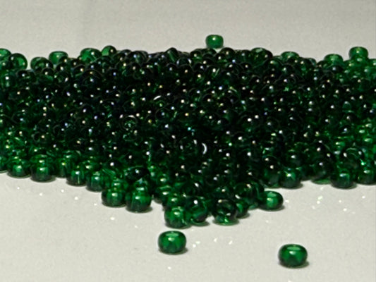 Preciosa Czech 50120  11/0  Transparent Medium Green Seed Beads - 5 or 10 gm