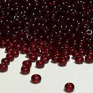 Preciosa Czech 90090 11/0  Transparent Ruby Red Seed Beads - 5 or 10 gm