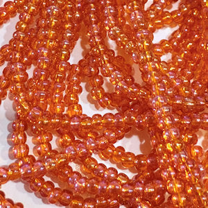 Preciosa Czech 91030  11/0  Transparent Dark Orange Rainbow Seed Beads - 5 or 10 gm