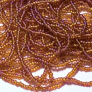 Preciosa Czech 11090  11/0  Transparent Dark Topaz Rainbow Seed Beads - 5 or 10 gm