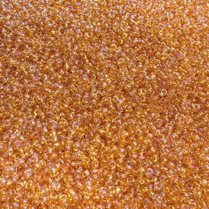 Preciosa Czech 11020  11/0  Transparent Light Topaz Rainbow Seed Beads - 5 or 10 gm