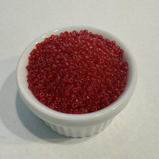 Dyna-Mites™ 11/0 Round Hole Transparent Red 1649SB Seed Beads - 5 or 10 gm