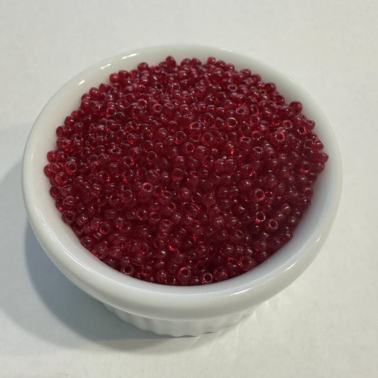 Dyna-Mites™ 11/0 Round Hole Transparent Ruby Red 1651SB Seed Beads - 5 or 10 gm