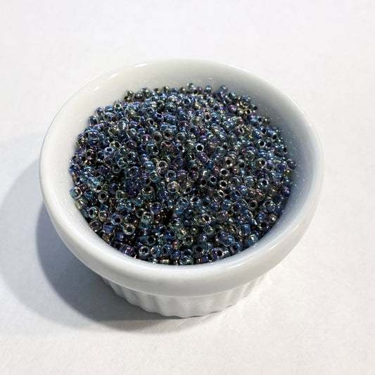 Dyna-Mites™ 11/0 Round Hole Lilac/Blue Lined Crystal Rainbow 1876SB Seed Beads - 5 gm