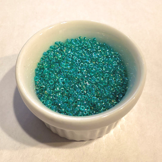 Dyna-Mites™ 11/0 Round Hole Seafoam Lined Crystal Rainbow 1870SB Seed Beads - 5 gm