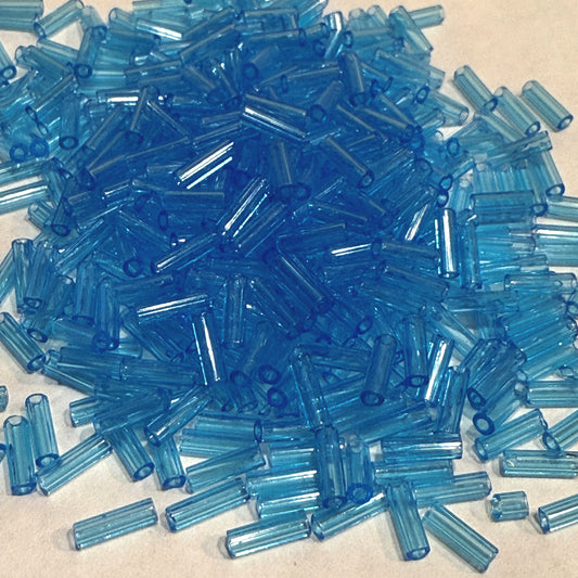 Preciosa #3 - 6-7 mm 60010 Transparent Sky Blue Glass Bugle Beads - 5 gm