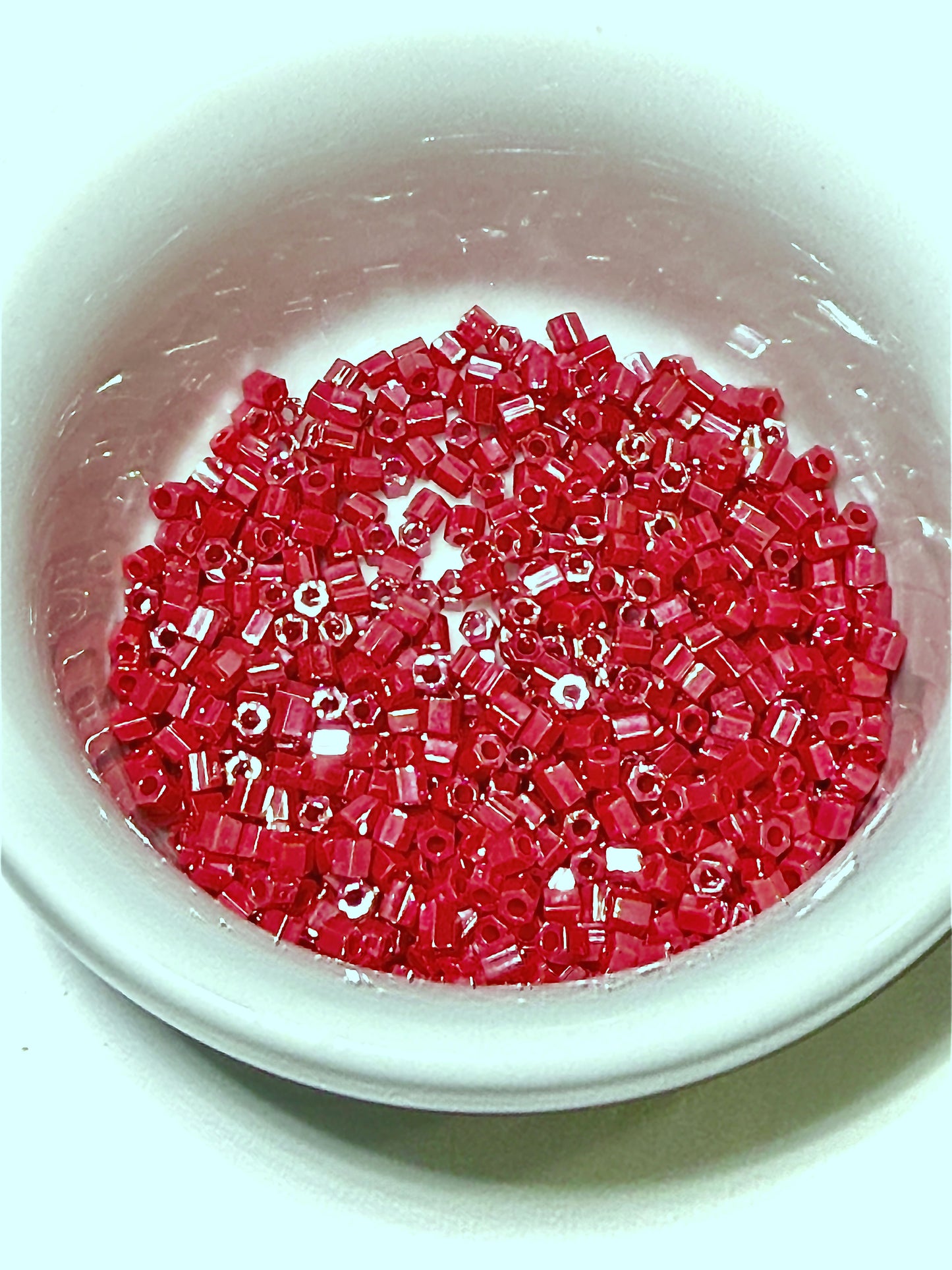 Miyuki 11C-425  Two Cut 11/0  Opaque Red Luster Hex Seed Beads - 5 or 10 gm