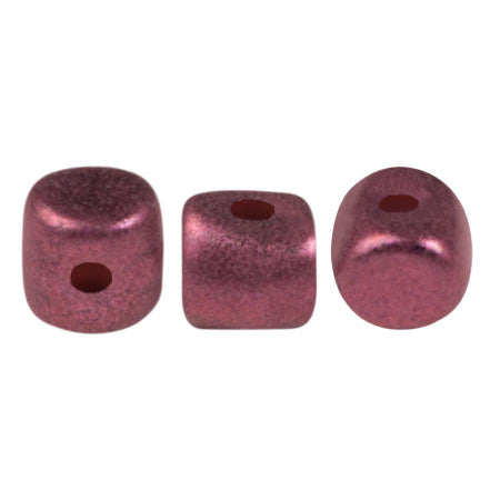 Minos® par Puca® 23980-94201  Metallic Matte Old Red  2.8 x 3 mm Drum Czech Glass Beads - Approximately 50 Beads