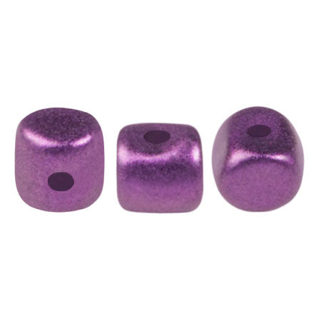 Minos® par Puca® 23980-94206  Metallic Matte Ultra Violet  2.8 x 3 mm Drum Czech Glass Beads - Approximately 50 Beads