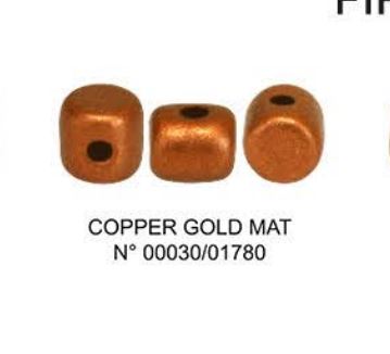 Minos Par Puca 00030-01780  Matte Copper Gold 2.8 x 3 mm Czech Glass Beads - 5 Grams