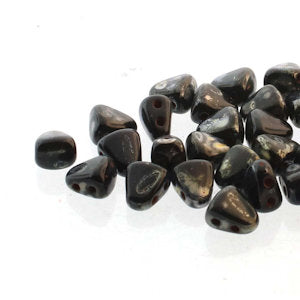 Matubo Nib-Bit  23980-43400  Jet Picasso Czech Glass Beads - 40 Beads