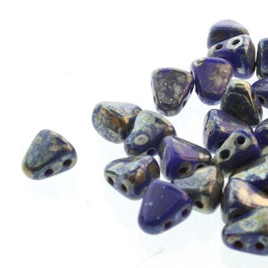 Matubo Nib-Bit  33050-43400  Royal Blue Picasso Czech Glass Beads - 40 Beads