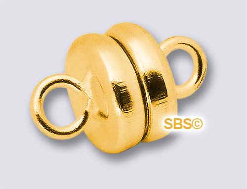 Gold Plate Closed Loop Magnetic Clasps, 6 mm - Pack of 1 or 3 MADE IN THE USA