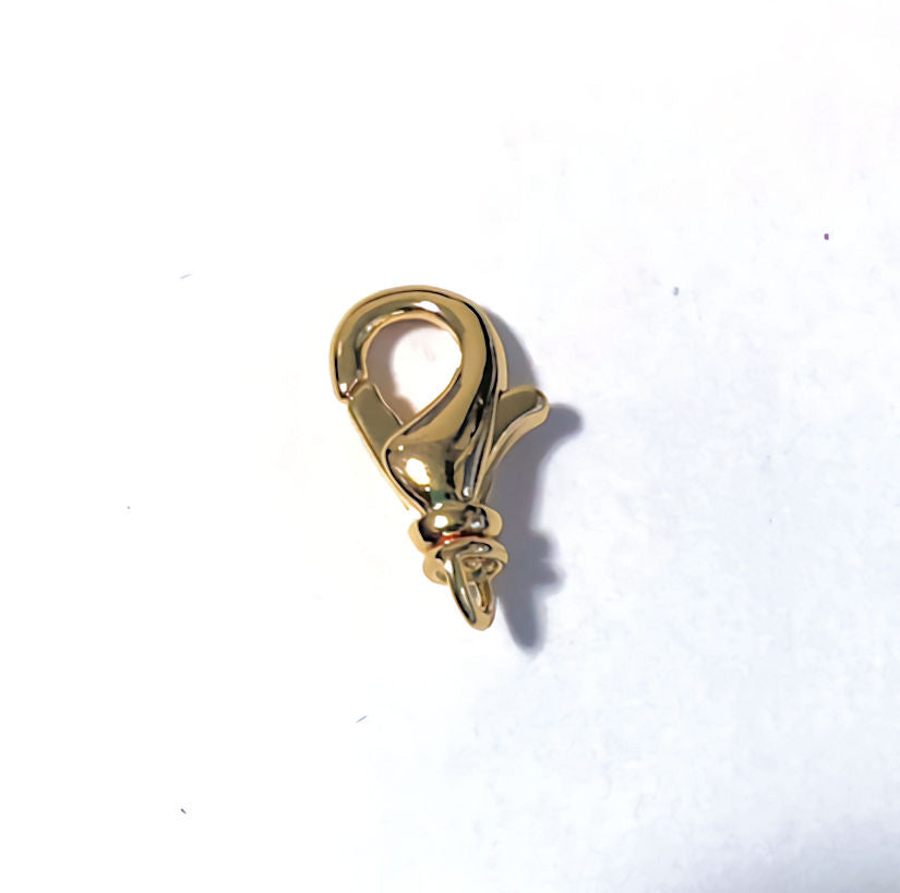 Swivel Gold Plated 14 x 8 mm Lobster Claw Clasp, 1 Clasp