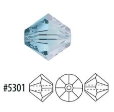 Swarovski Clear 5301 Aqua Satin Faceted Crystal Bicone Perles, 3 mm, 45 ou 50 perles